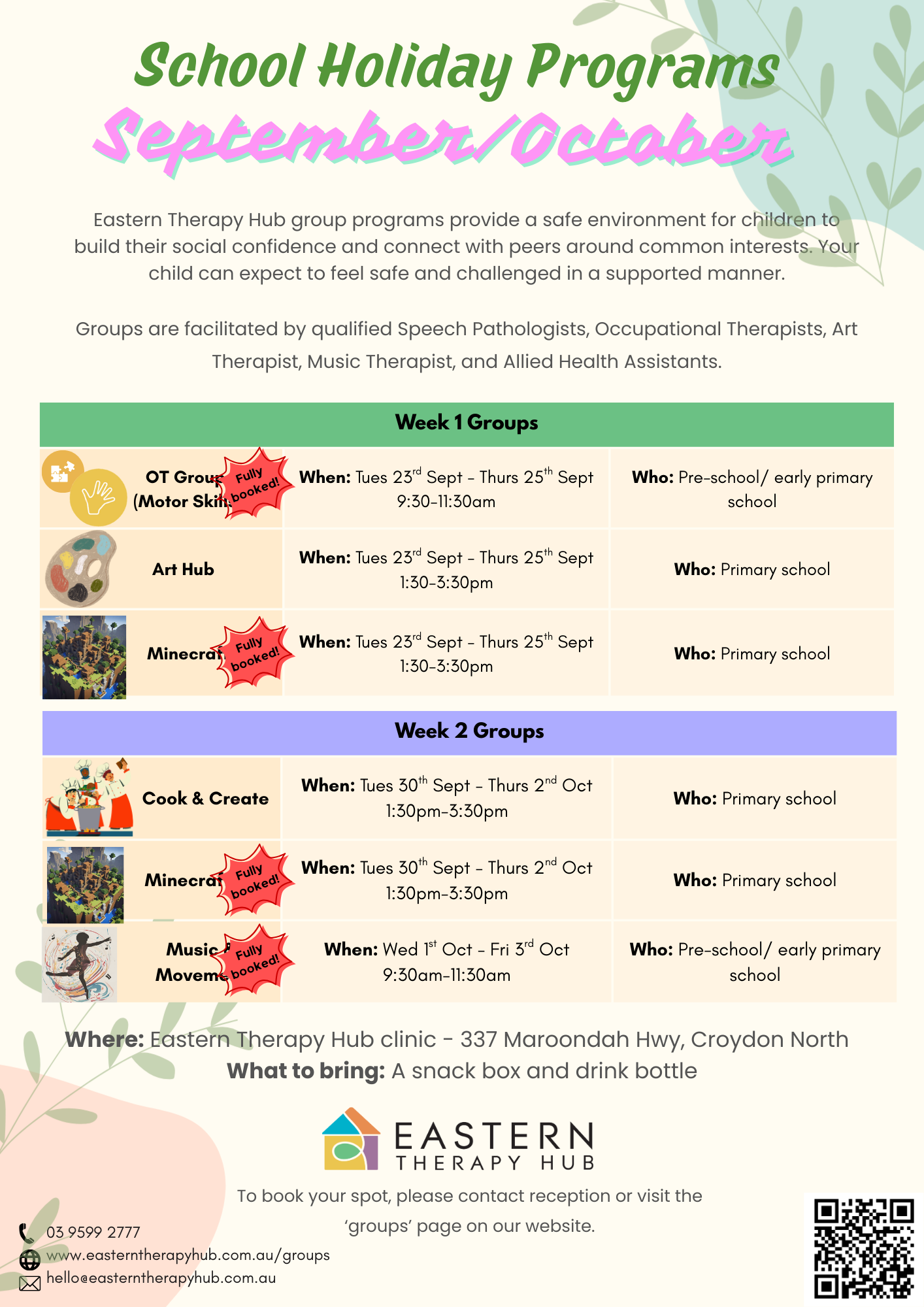 SeptOct 2025 - School Holiday Program