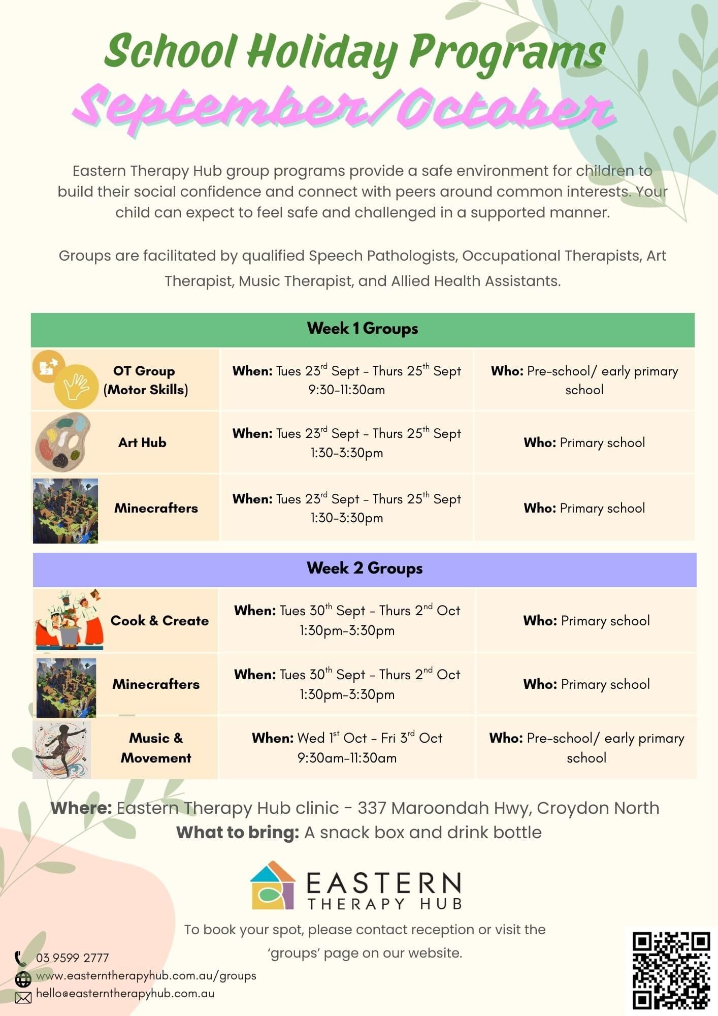 SeptOct 2025 - School Holiday Program