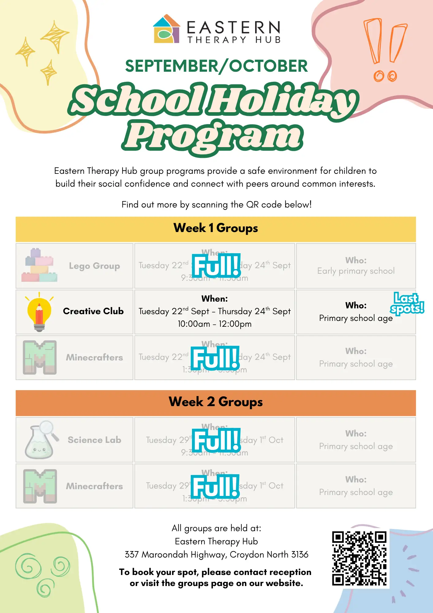 SeptOct 2026 - Holiday Program 3rd Sep
